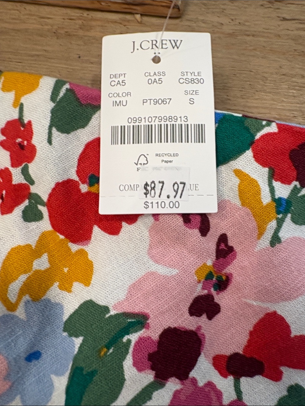 J Crew pull on Floral A-Line Midi Skirt in Multicolor - Women's size small - Picture 3 of 6